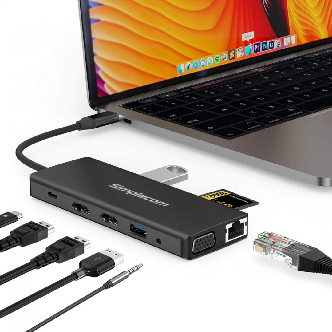 Simplecom USB-C 12-in-1 Multiport Docking Station